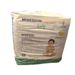 McKesson Baby Diapers Size 3 by McKesson 28 Count Bag New